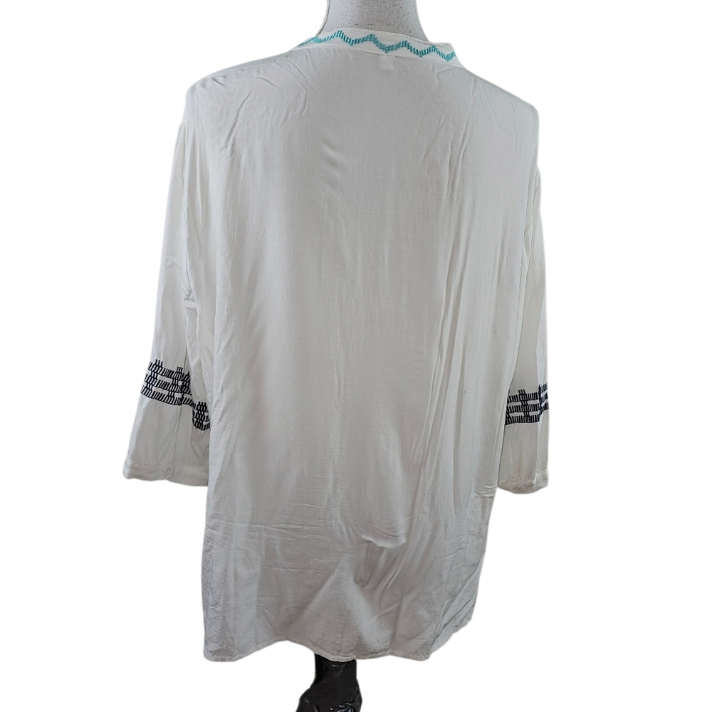 Boho Peasant Embroidered Tunic Top In XL - Picture 5 of 7